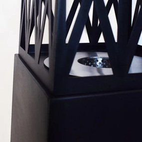 Camino a bioetanolo da giardino per esterno Vulcano Nero 40x40x145