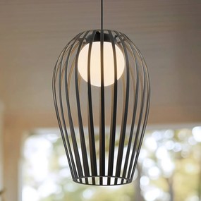 Lucande lampada a sospensione da esterno Marrin, nero, metallo, Ø 31 cm