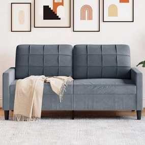 Divano A 2 Posti Grigio Scuro140 Cm İn Velluto /