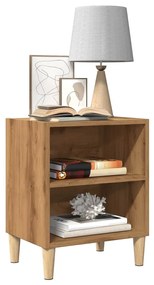 Comodini Rovere Artigianale 2 Pz 40x30x50 Cm Legno Multistrato /
