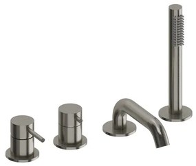 Rubinetto per vasca getto laminare cristallino Loop nichel spazzolato SANYCCES