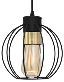 Lampadario a sospensione con filo STARLIGHT 1xE27/15W/230V nero/oro