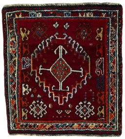Shiraz Tappeto 60x60 Rosso (Iran) Annodato A Mano