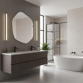 Specchio Board irregolare in polistirene bianco opaco 100 x 90 cm