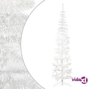 vidaXL Albero Natale Artificiale Sottile a Metà Supporto Bianco 240 cm