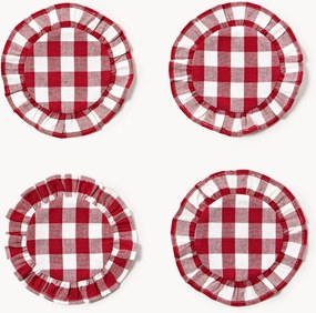 Set di 4 sottobicchieri natalizi con volant Nadine