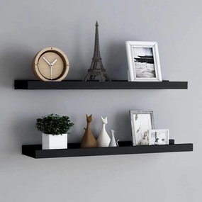Mensole Loggia Per Foto 2 Pz Nere 80x9x3 Cm İn Mdf /