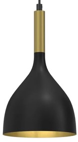 Lampadario a sospensione con filo NOAK 1xE27/60W/230V nero/oro