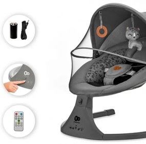 KINDERKRAFT - Altalena per bambini con melodia 2in1 LUMI 4xAAA grigio scuro