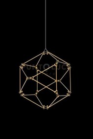 Lampada a sospensione singola lucciola, ottone, led 3000k 4,8w, d.2...