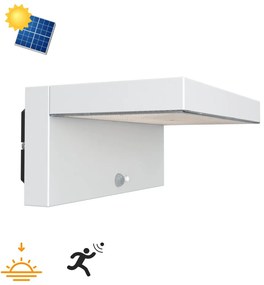 Applique LED Solare Minimal Bianca con Sensore di Movimento Colore  Bianco Naturale 4.000K