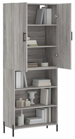 Credenza Grigio Sonoma 69,5x34x180 cm in Legno Multistrato