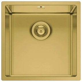 Lavello sottotop 1 vasca in inox oro PYRAMIS Astris L 40 x L 40 cm