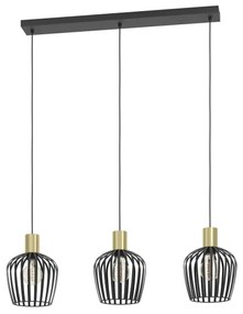 Eglo 901037 - Lampadario a sospensione con filo EMPOLI 3xE27/40W/230V nero/oro