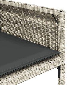 Set da pranzo da giardino 15 pz con cuscini grigio polyrattan