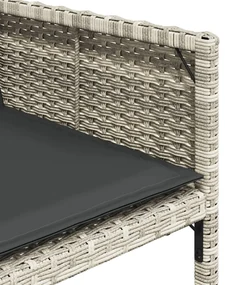 Set da pranzo da giardino 15 pz con cuscini grigio polyrattan