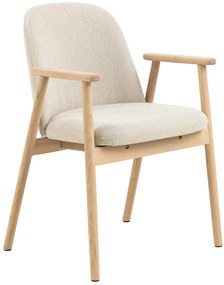 RODERIC Beige (tessuto Apia 453)/telaio in rovere oliato - SEDIA IN LEGNO CINIGLIA PER SALA DA PRANZO CUCINA RETRO
