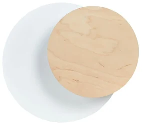 Applique da Parete Circle, Bianca e in Legno, Luce Indiretta, Base G9 Colore del corpo Legno