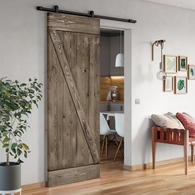 Porta scorrevole Horse Ebano in legno, L 96 x H 215 cm, con binario Loft