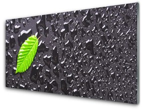Quadro acrilico Gocce di foglie art 100x50 cm
