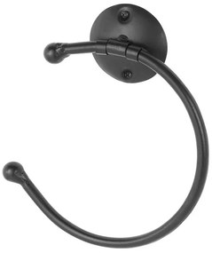 Anello portasalviette da muro in ferro battuto nero linea Siena