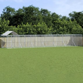Cuccia Cani Da Esterno Tetto Argento 14x2x2,5 M Acciaio Zincato /