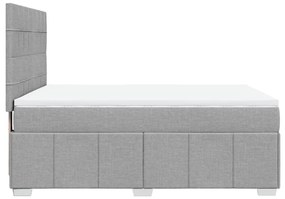 Giroletto a molle con materasso grigio chiaro 140x200cm tessuto