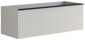 Mobile da bagno sotto lavabo Pixel grid grigio laccato opaco L 120 x H 40 x P 45.5 cm 2 cassetti, lavabo non incluso