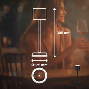 Briloner 7521015 - Lampada da tavolo LED dimmerabile SIGO 2,5W/5V IP44 2600 mAh nera