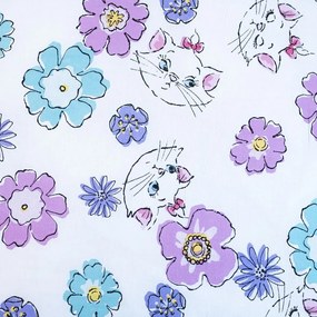 Set copripiumino e federa da bambini bianco in cotone per letto singolo 140x200 cm Marie Cat "Floral" – Jerry Fabrics