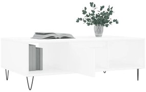 Tavolino da salotto bianco 104x60x35 cm in legno multistrato