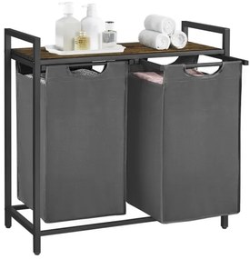 Cesto portabiancheria REX marrone/grigio