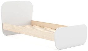 Letto da bambini bianco con effetto pino con rete inclusa 90x190 cm Esteban – Marckeric