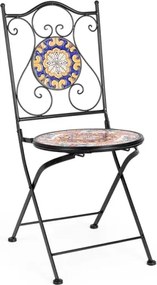 Set Bistrot Tavolo Mosaico 60 Cm Con 2 Sedie Pieghevoli Santorini Bizzotto