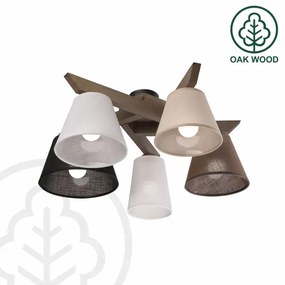 Brilagi - Lampadario LED ANTHONY 5xE14/40W/230V rovere noce