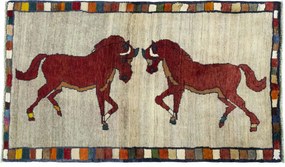 Gabbeh Tappeto persiano 90x150 Beige (Iran) Annodato A Mano