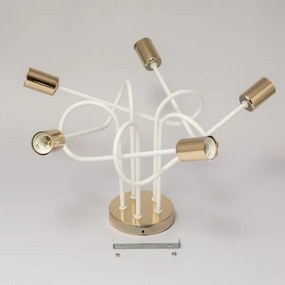 Plafoniera OXFORD 5xE27/15W/230V oro/bianco