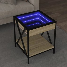 Tavolino Da Salotto Con Led Infinity Rovere Sonoma 40x40x49 Cm /