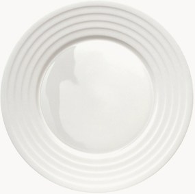 Set di 6 piatti da portata in Fine Bone China Cross White