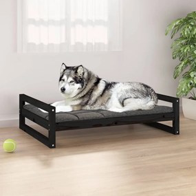 Cuccia Per Cani Nera 105,5x75,5x28 Cm Legno Massello Di Pino /