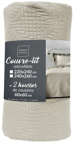 Set con copriletto e federa color crema in microfibra 240x260 cm Romane – douceur d'intérieur