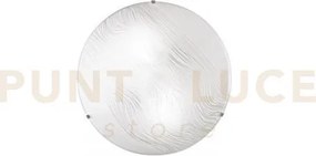 Plafoniera kardio bianca 2 luci attacco e27 30x30x9,5cm in vetro