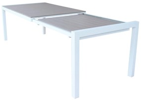 LOIS - set tavolo in alluminio cm 162/242 x 100 x 74 h con 8 poltrone Jessie