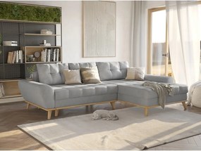 Divano letto angolare grigio chiaro (penisola a destra) Balitco - Ropez