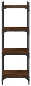 Libreria 4 ripiani rovere marrone 40x30x120cm legno multistrato