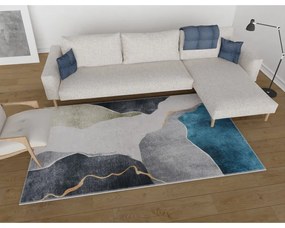 Runner lavabile blu-grigio 80x200 cm - Vitaus