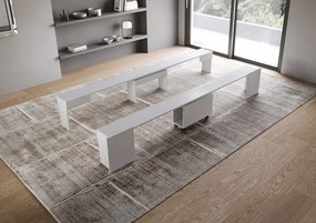 Seduta allungabile fino a 300 cm per tavolo consolle ELIA Bianco Frassino