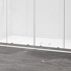 Porta doccia doppio scorrevole 170cm altezza 200cm finitura cromo | KZ6000 - KAMALU
