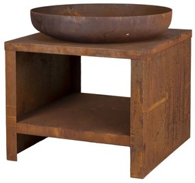 Braciere Con Spazio Per Deposito Legna 62 Cm Ruggine /
