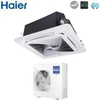 Climatizzatore Condizionatore Haier Cassetta 90x90 Round Flow 36000 Btu ABH105H1ERG Monofase R-32 Wi-Fi Optional con Pannello No Sensor Incluso Nessun Comando